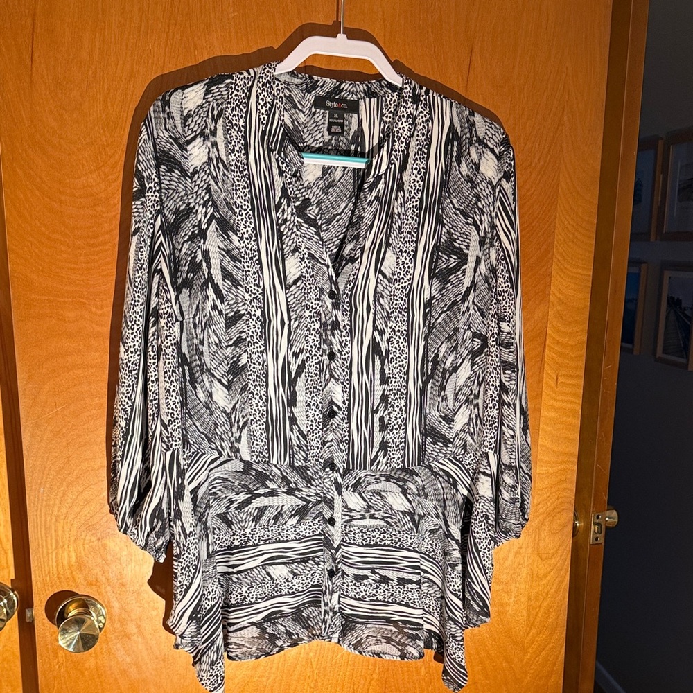 Style & Co. Black and White Women's Top